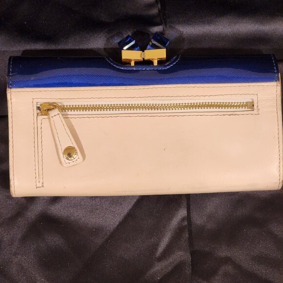Excellent  Ted Baker Patent Navy Blue wallet with Crystal Matinee wallet - Picture 7 of 11